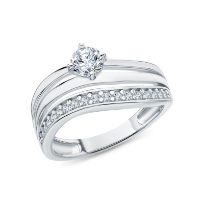 Серебряное кольцо с фианитами