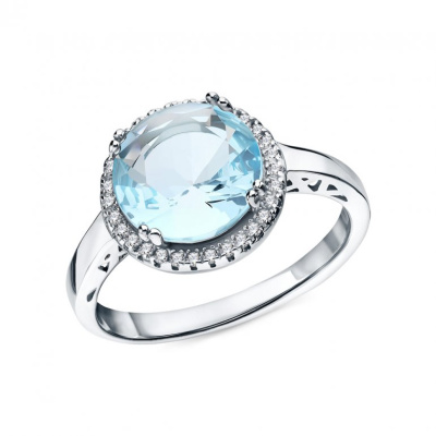 Серебряное кольцо с фианитами