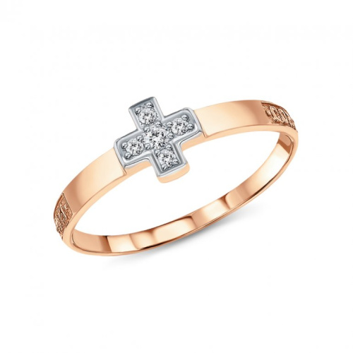 Золотое кольцо с фианитами