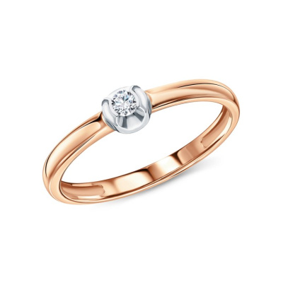 Золотое кольцо с бриллиантами природными