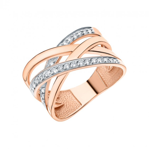 Золотое кольцо с фианитами