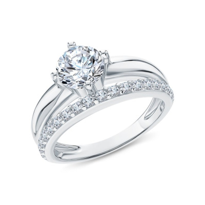 Серебряное кольцо с фианитами