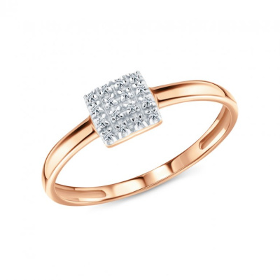 Золотое кольцо с бриллиантами природными