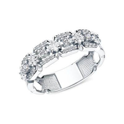 Серебряное кольцо с фианитами