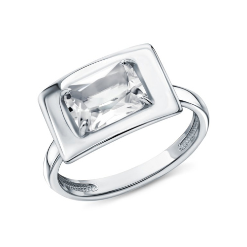 Серебряное кольцо с горными хрусталями природными