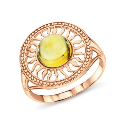 Серебряное кольцо с янтарями природными