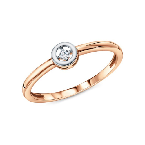 Золотое кольцо с бриллиантами природными