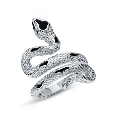 Серебряное кольцо с эмалью и фианитами