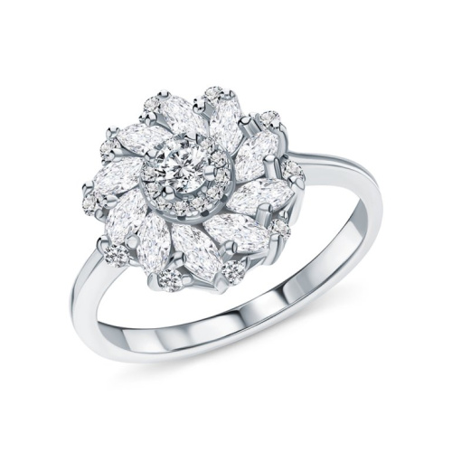 Серебряное кольцо с фианитами