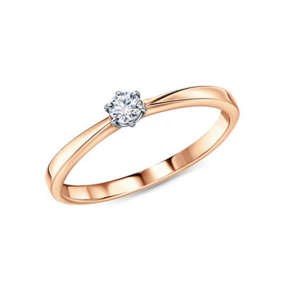 Золотое кольцо с бриллиантами природными