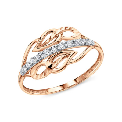 Золотое кольцо с фианитами