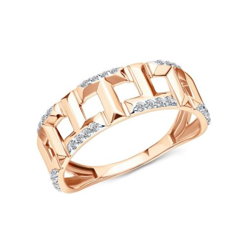 Золотое кольцо с фианитами