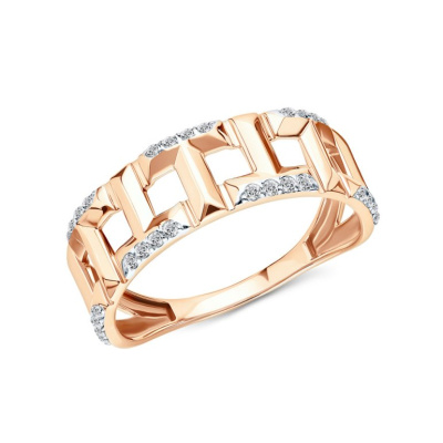 Золотое кольцо с фианитами