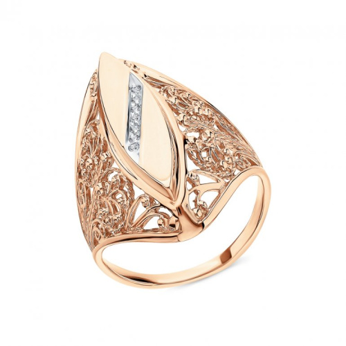 Золотое кольцо с фианитами