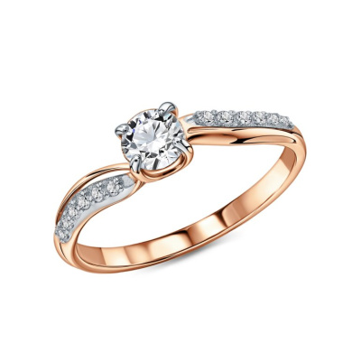 Золотое кольцо с фианитами