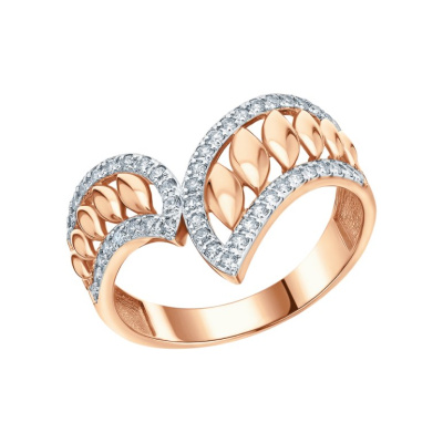 Золотое кольцо с фианитами