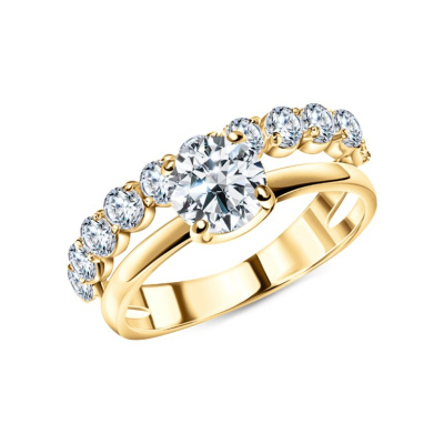 Золотое кольцо с фианитами