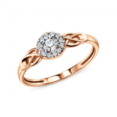 Золотое кольцо с фианитами