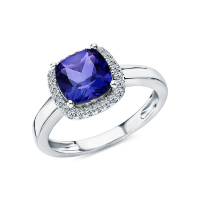 Серебряное кольцо с фианитами и алпанитом