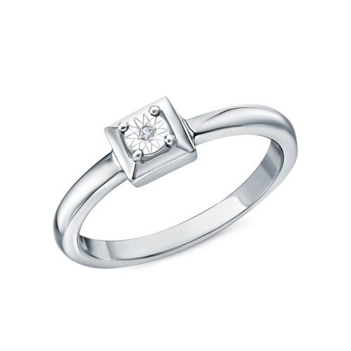 Серебряное кольцо с бриллиантом