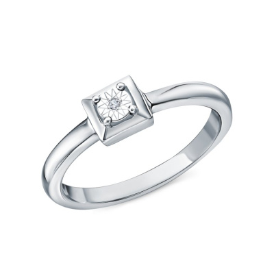 Серебряное кольцо с бриллиантом