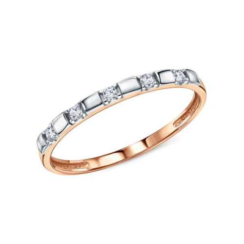 Золотое кольцо с бриллиантами природными