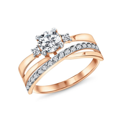 Золотое кольцо с фианитами