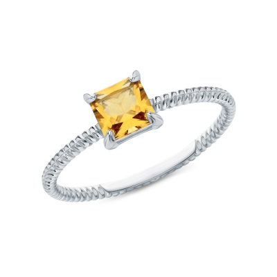 Серебряное кольцо с цитринами природными