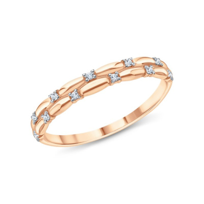 Золотое кольцо с фианитами