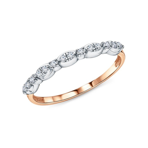 Золотое кольцо с бриллиантами природными