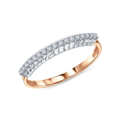 Золотое кольцо с бриллиантами природными