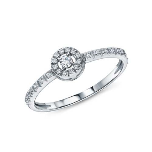 Золотое кольцо с бриллиантами природными