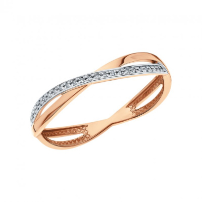 Золотое кольцо с бриллиантами природными