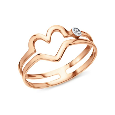 Золотое кольцо с фианитами