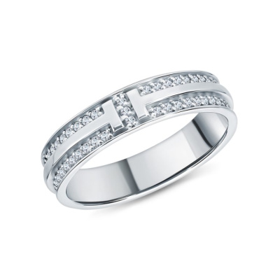 Золотое обручальное кольцо с бриллиантами