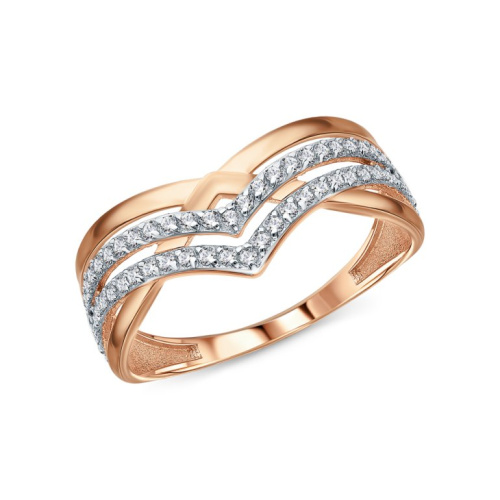 Золотое кольцо с фианитами