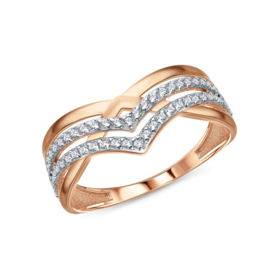 Золотое кольцо с фианитами