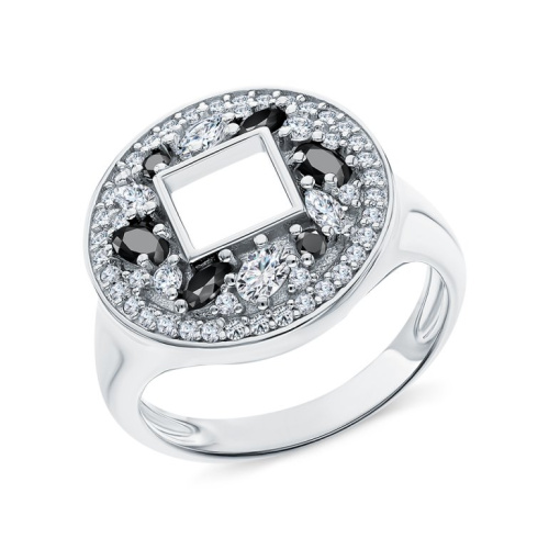 Серебряное кольцо с фианитами и шпинелями природными