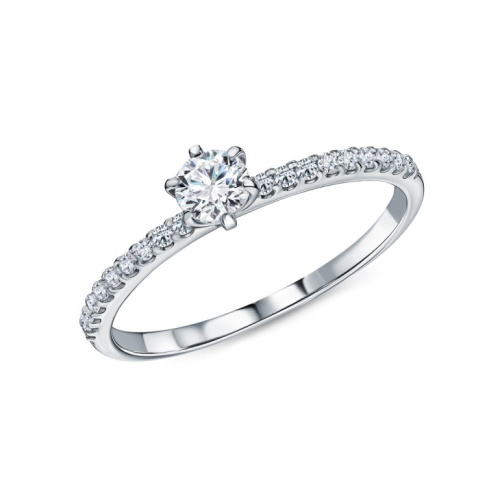 Золотое кольцо с бриллиантами природными