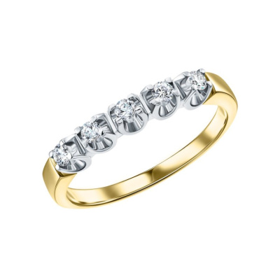 Золотое кольцо с бриллиантами природными