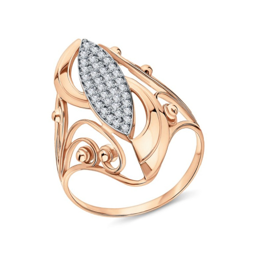 Золотое кольцо с фианитами