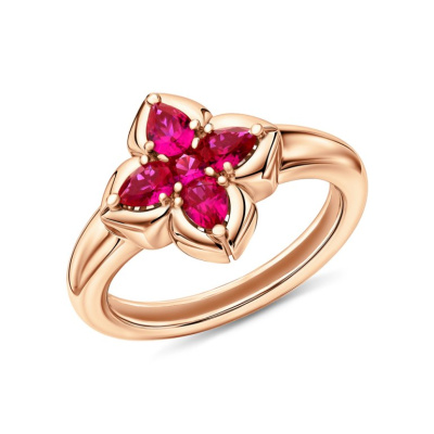 Золотое кольцо с наноситаллами рубин