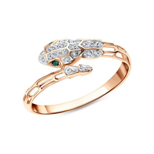 Золотое кольцо с фианитами