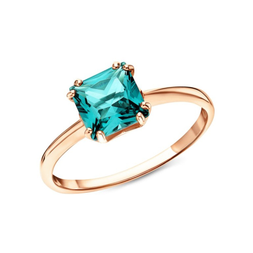 Золотое кольцо с наноситалом турмалин параиба