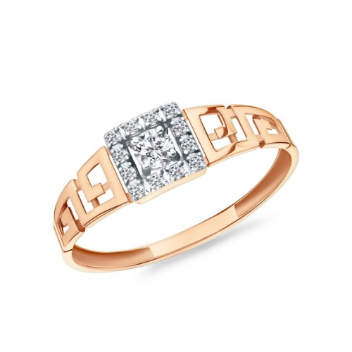 Золотое кольцо с фианитами