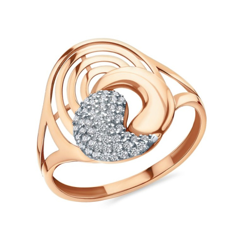 Золотое кольцо с фианитами