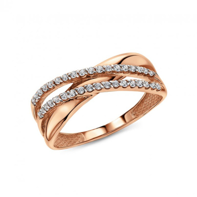 Золотое кольцо с фианитами