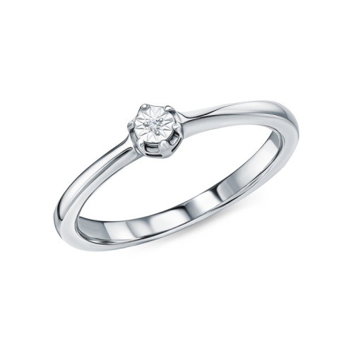 Серебряное кольцо с бриллиантом