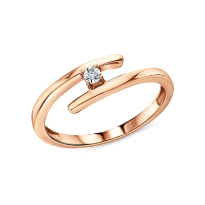 Серебряное кольцо с бриллиантом