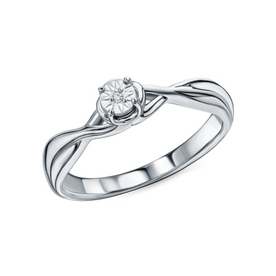 Серебряное кольцо с бриллиантом